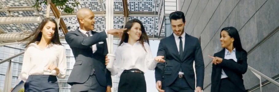 Professional Group Walking